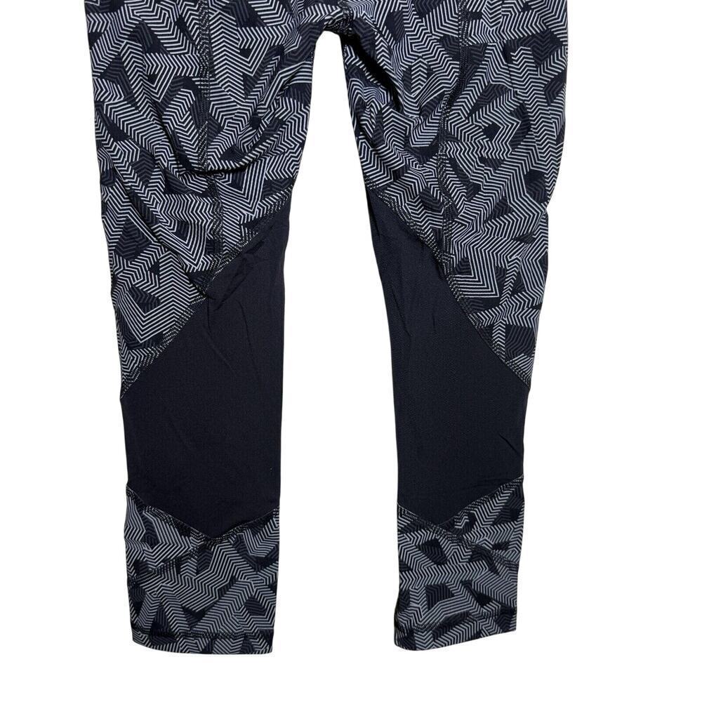Lululemon Pace Rival High Rise Crop 22" Black Grey Design Running Legging Size 4 - Picture 9 of 12
